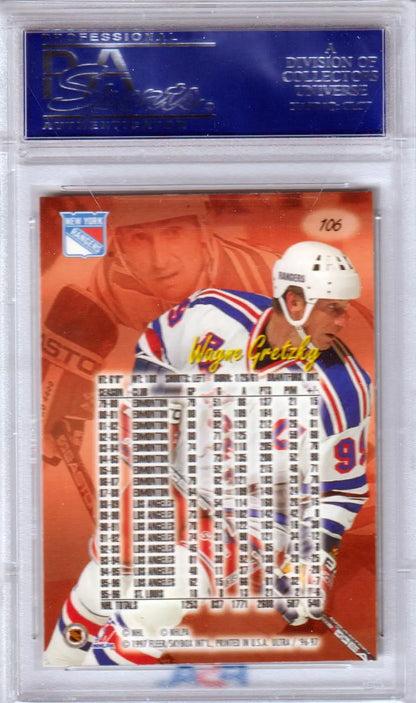 Wayne Gretzky hockey card from Fleer Ultra 1996-97 PSA 10 GEM MINT Columbia Hobby
