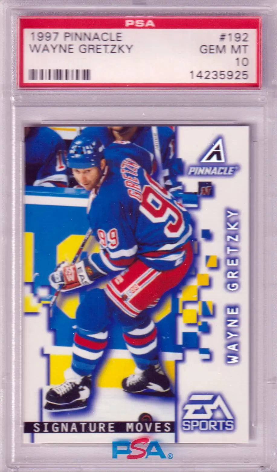 Graded Wayne Gretzky hockey card Columbia Hobby GEM MINT 1997-98 Pinnacle #192