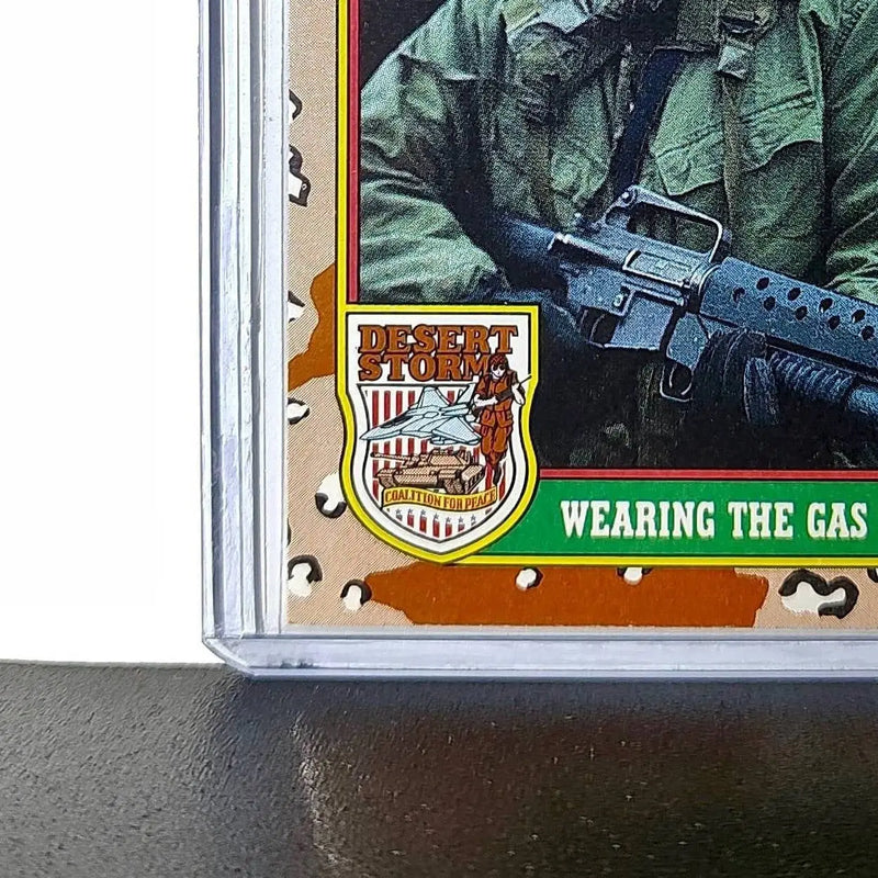 Wearing the Gas Mask 1991 Topps Desert Storm #76 Card