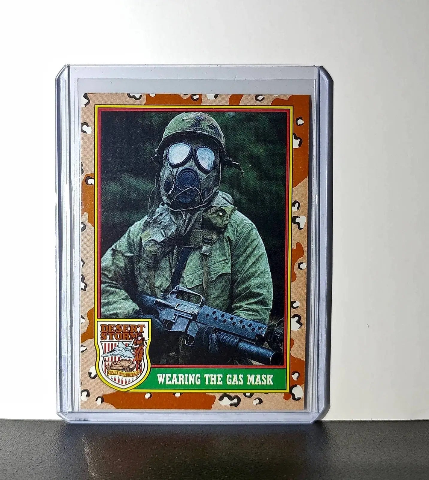 Wearing the Gas Mask 1991 Topps Desert Storm #76 Card - Non-Sports Card Single