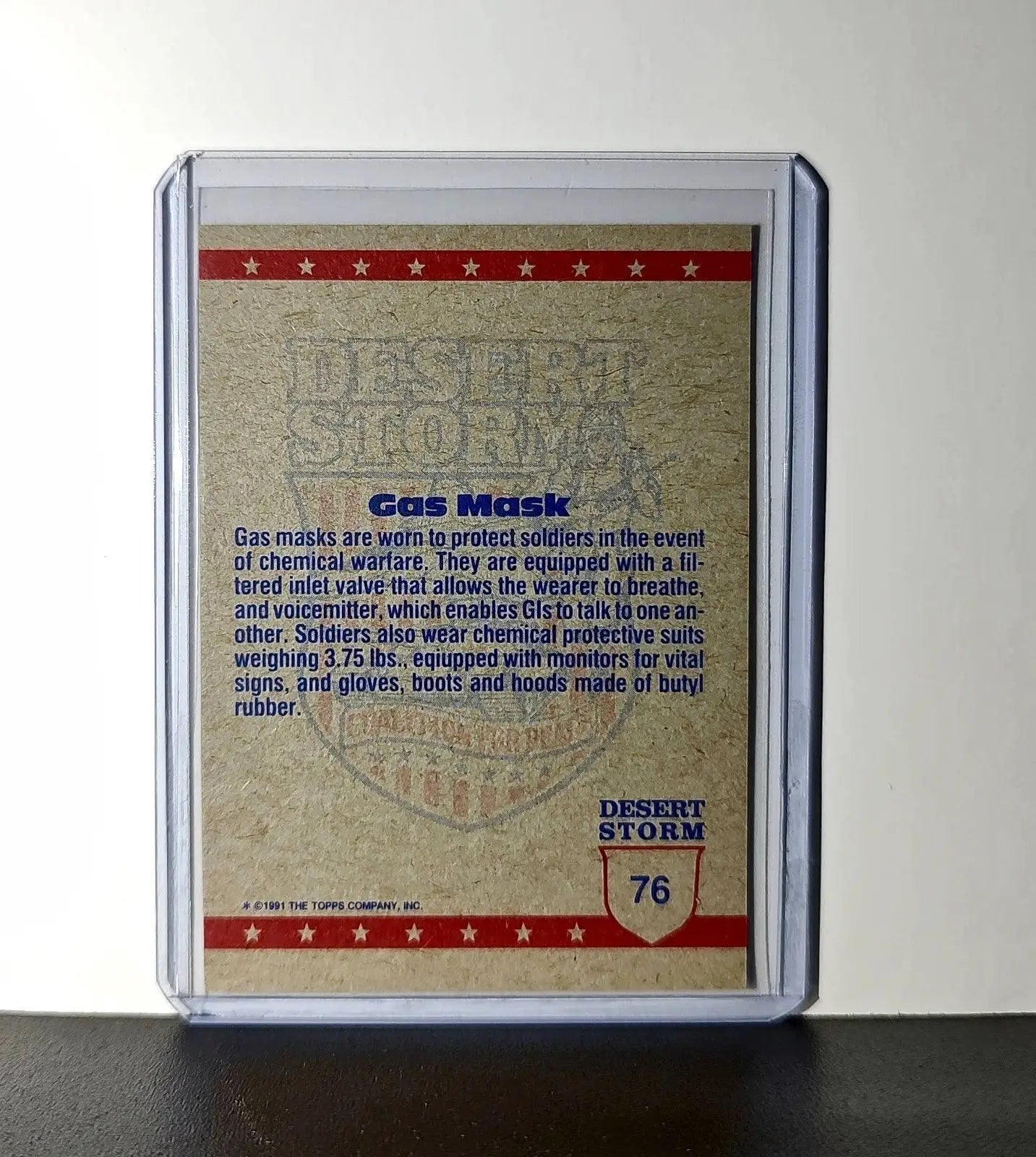 Wearing the Gas Mask 1991 Topps Desert Storm #76 Card - Non-Sports Card Single