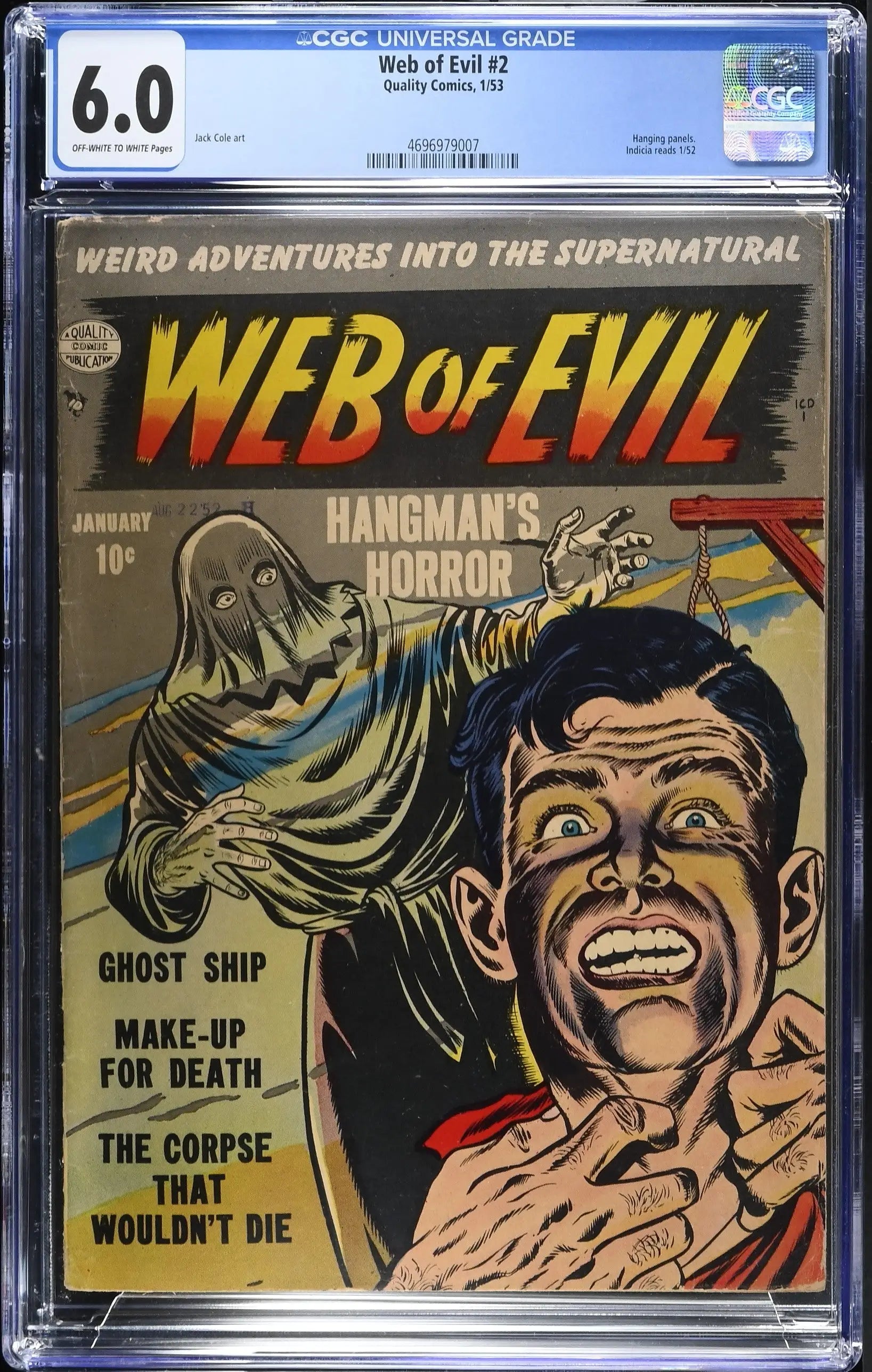 Web of Evil #2 (1953) Graded CGC 6.0 FN Pre-Code Horror Hanging Panels - Comic Book