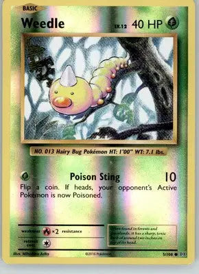 Weedle - Evolutions - 5/108 - Reverse Holo LP Pokemon - Pokémon Card Single