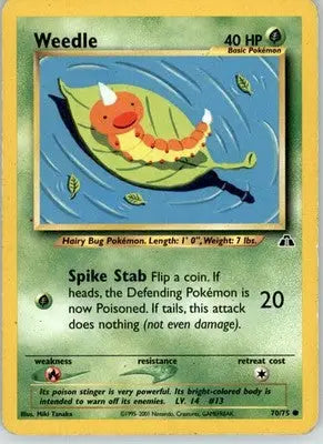 Weedle - Neo Discovery - 70/75 - Unlimited HP Pokemon - Pokémon Card Single
