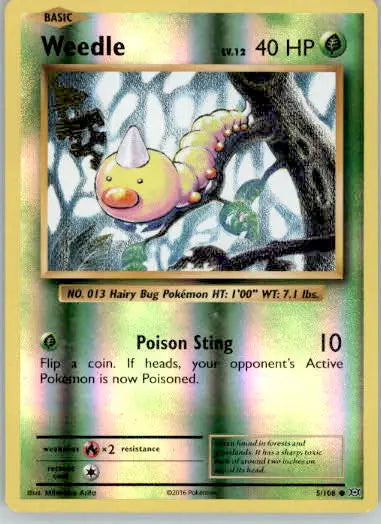Weedle - XY - Evolutions - 5/108 - Reverse Holo LP - Pokémon Card Single
