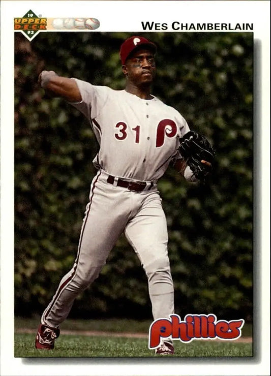 Wes Chamberlain 1992 Upper Deck MLB #347 Baseball Card Philadelphia Phillies - Baseball Card Single