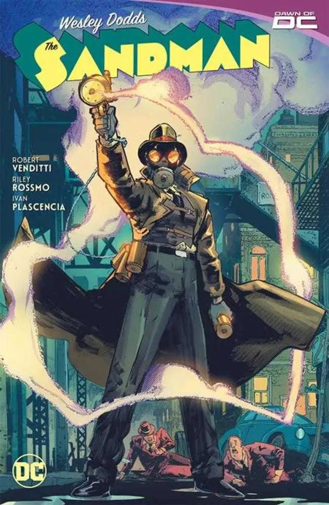 Comic book cover of Wesley Dodds The Sandman TPB featuring classic artwork