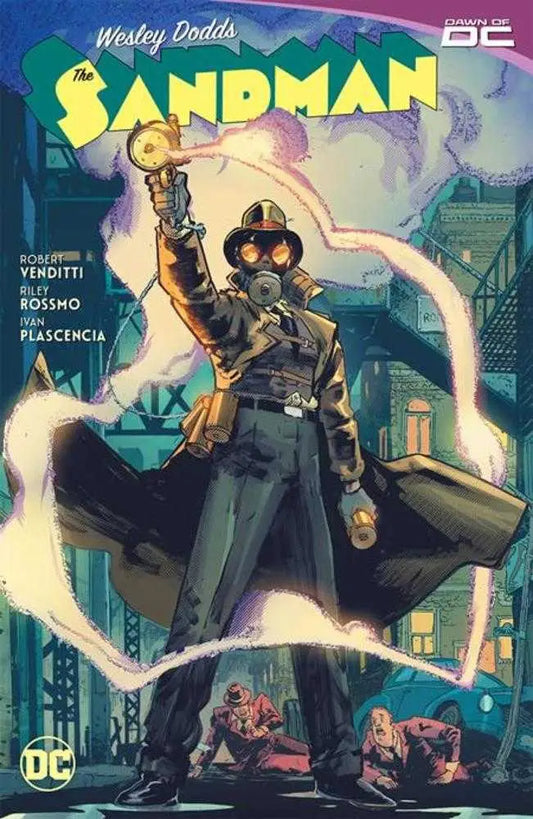 Comic book cover of Wesley Dodds The Sandman TPB featuring classic artwork