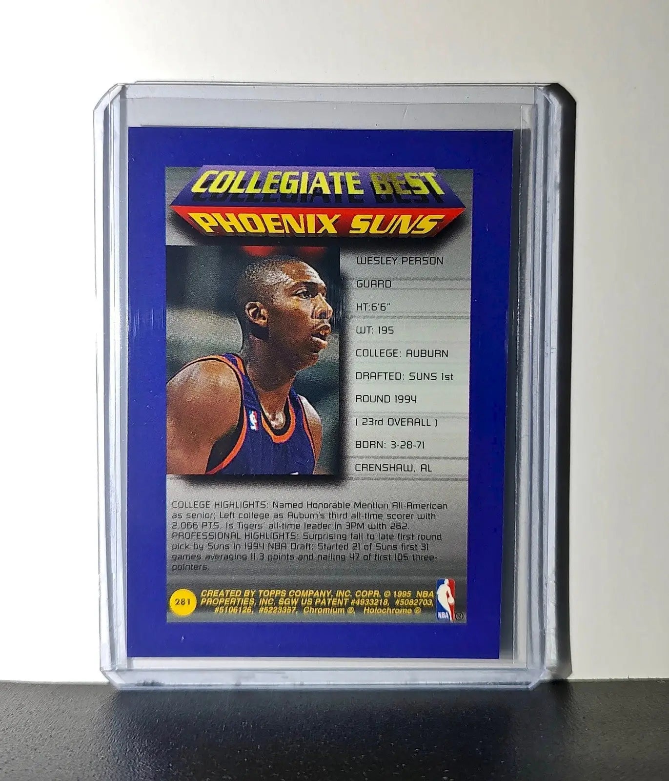 Wesley Person 1994-95 Topps Finest #281 Collegiate Best - Basketball Card Single