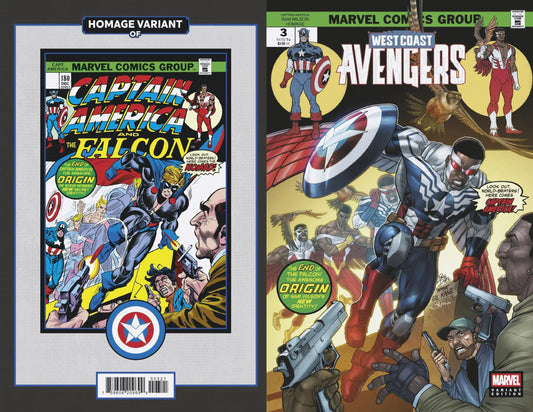 West Coast Avengers #3 Paco Diaz Captain America Sam Wilson Homage Variant - Comic Book