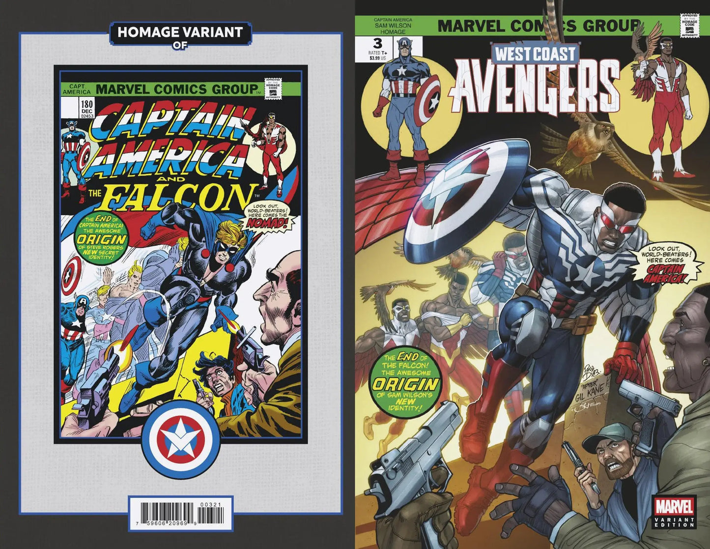 Comic book covers for West Coast Avengers #3 Captain America Sam Wilson Variant, trading cards