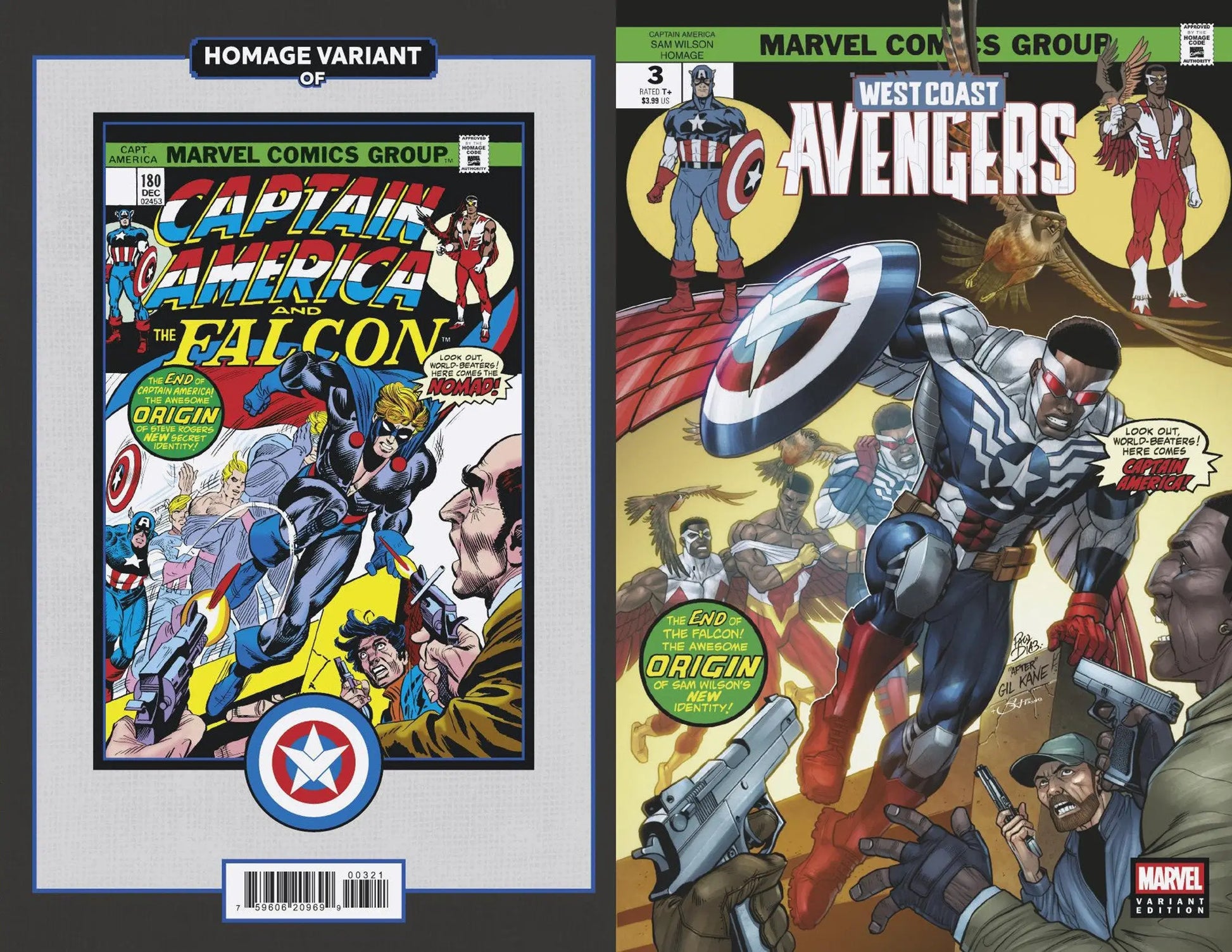 Comic book covers for West Coast Avengers #3 Captain America Sam Wilson Variant, trading cards
