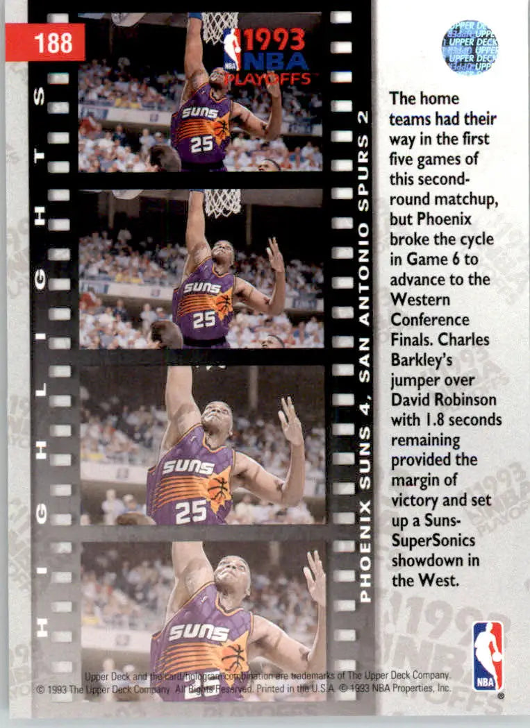West Semifinals: Suns 4 Spurs 2 - 1993-94 Upper Deck - #188 - Basketball - Basketball Card Single