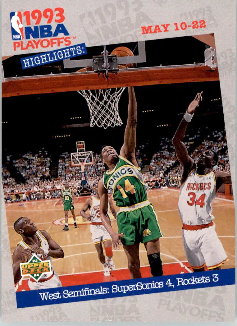 West Semifinals: SuperSonics 4 Rockets 3 - 1993-94 Upper Deck - #189 - Basketball Card Single