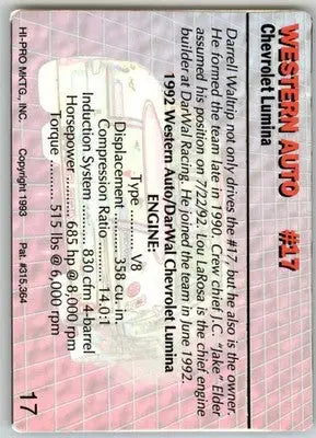 Western Auto #17 - 1993 Action Packed - #17 - Racing - Racing Card Single