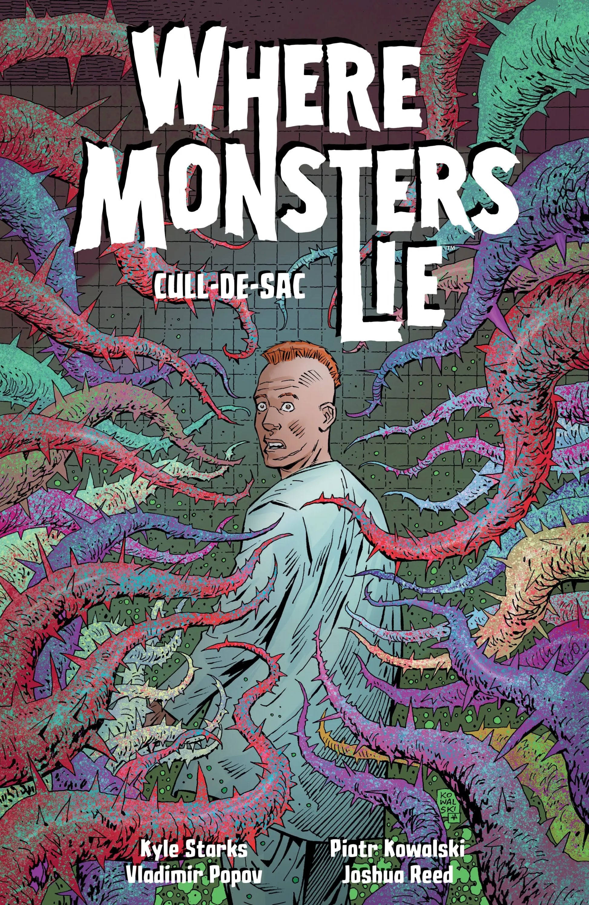 Comic book cover for Where Monsters Lie Volume 2 Cull-De-Sac featuring monsters lie in a gated community