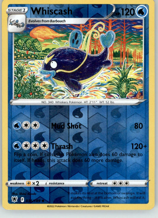 Whiscash - Astral Radiance - 036/189 - Reverse Holo LP Pokemon - Pokémon Card Single