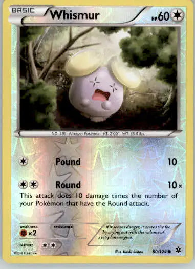 Whismur - XY - Fates Collide - 80/124 - Reverse Holo LP - Pokémon Card Single