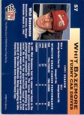 Whit Bazemore - 1992 Pro Set NHRA - #57 - Racing - Racing Card Single