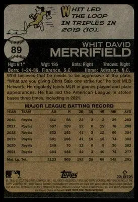 Whit Merrifield 2022 Topps Heritage #89 Kansas City Royals - Baseball Card Single