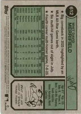 Whit Merrifield - 2023 Topps Heritage - #612 - Baseball - Baseball Card Single