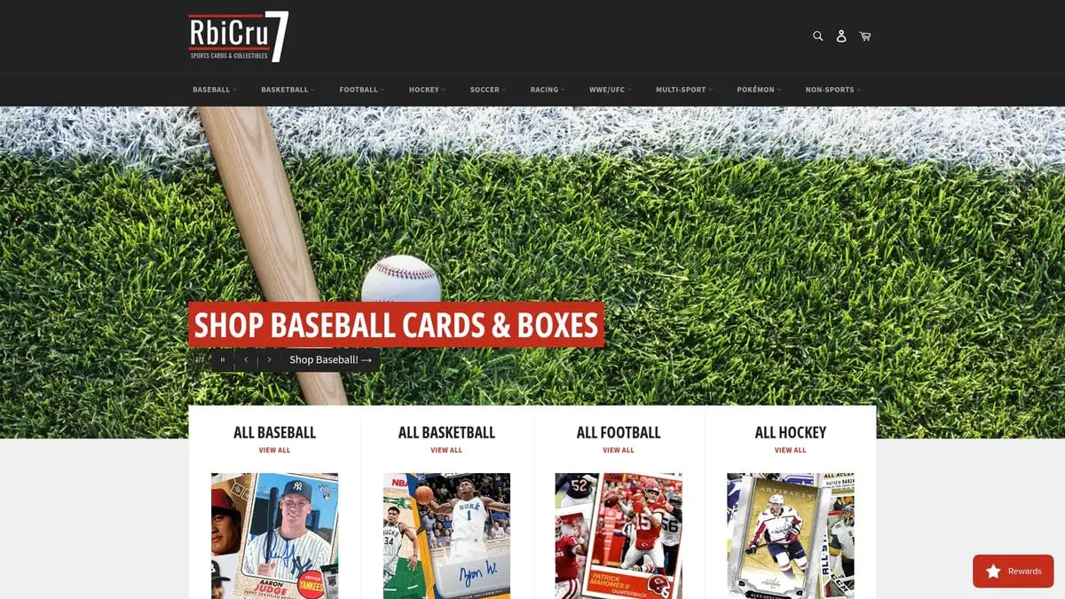 Baseball on grass near bat at local card shop