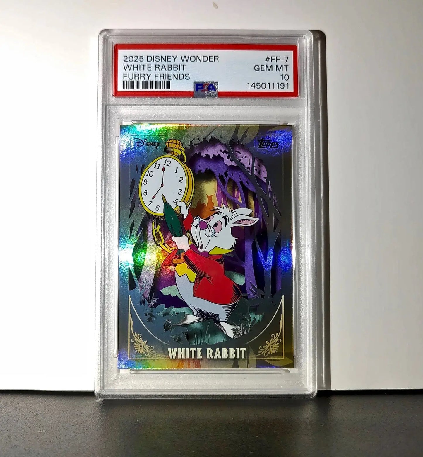 White Rabbit 2025 Topps Disney #FF-7 Furry Friends Card PSA 10 - Non-Sports Card Single