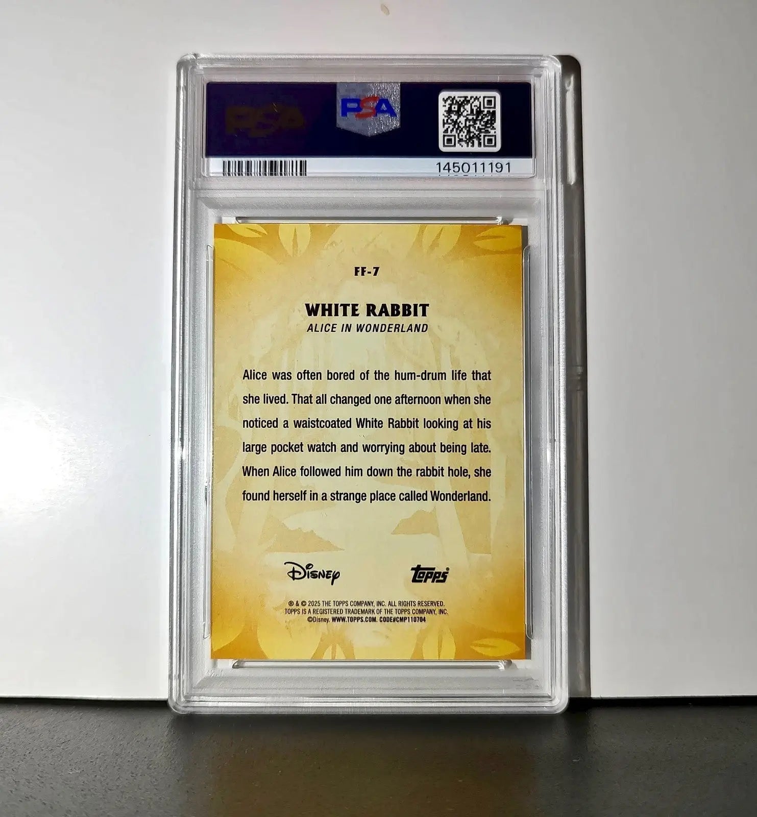 White Rabbit 2025 Topps Disney #FF-7 Furry Friends Card PSA 10 - Non-Sports Card Single