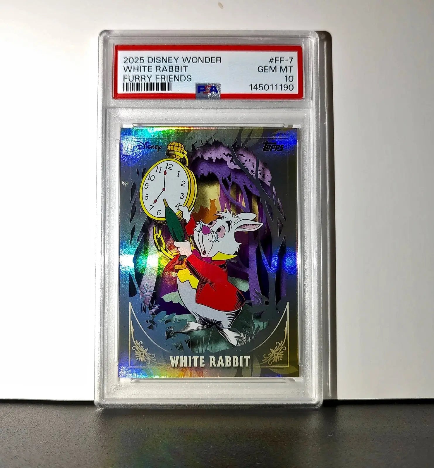 White Rabbit 2025 Topps Disney #FF-7 Furry Friends Card PSA 10 Gem - Non-Sports Card Single