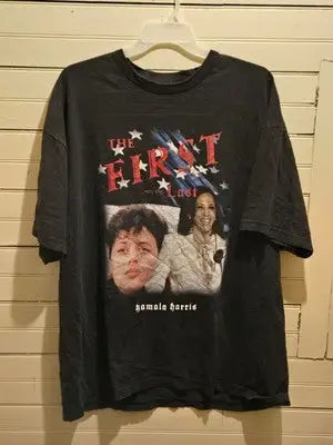 Whoo Eem T-Shirt Mens 2XL Black The First Graphic Kamala Harris Tee Oversized - Apparel