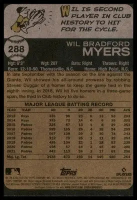 Wil Myers 2022 Topps Heritage #288 San Diego Padres - Baseball Card Single