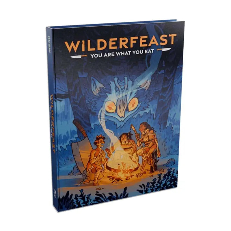 Image of Wilderfeast game box showcasing robust character creation in Wilderfeast core rulebook