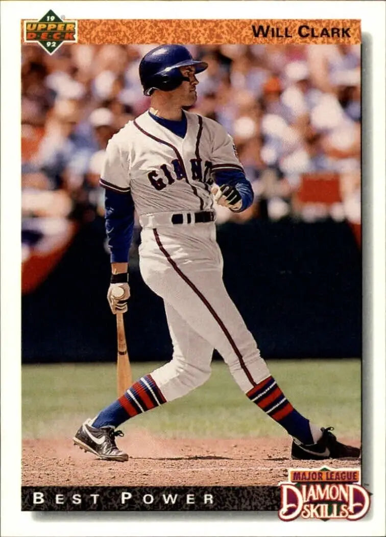 Will Clark 1992 Upper Deck MLB #718 Diamond Skills Baseball Card SF Giants - Baseball Card Single