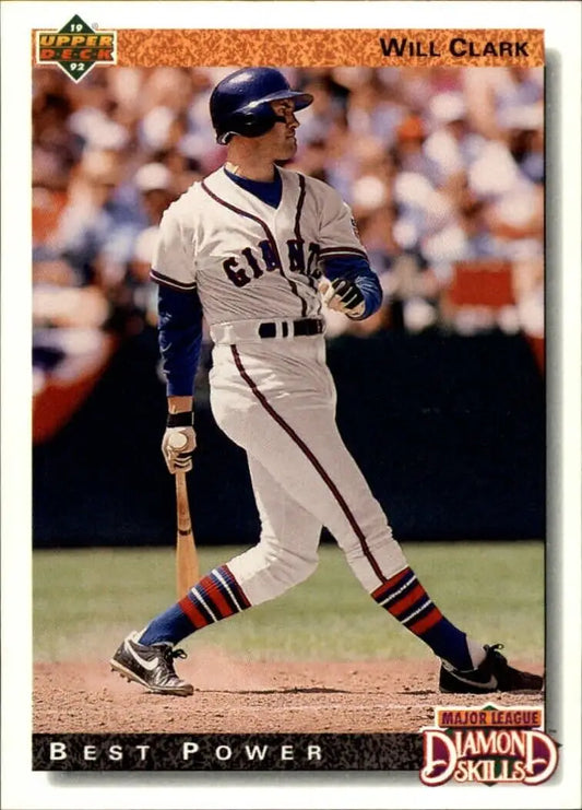 Will Clark 1992 Upper Deck MLB #718 Diamond Skills Baseball Card SF Giants - Baseball Card Single
