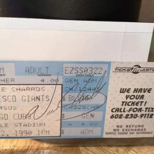 Will Clark Spring Training Autograph Ticket MLB 1990 signed baseball collectible