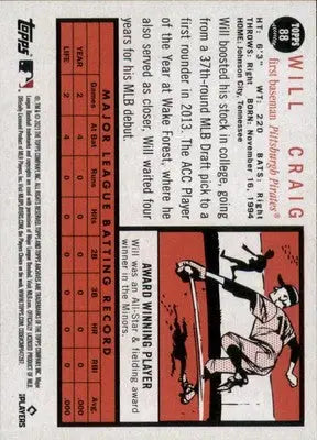 Will Craig Rookie 2021 Topps Archives #88 Pittsburgh Pirates - Baseball Card Single