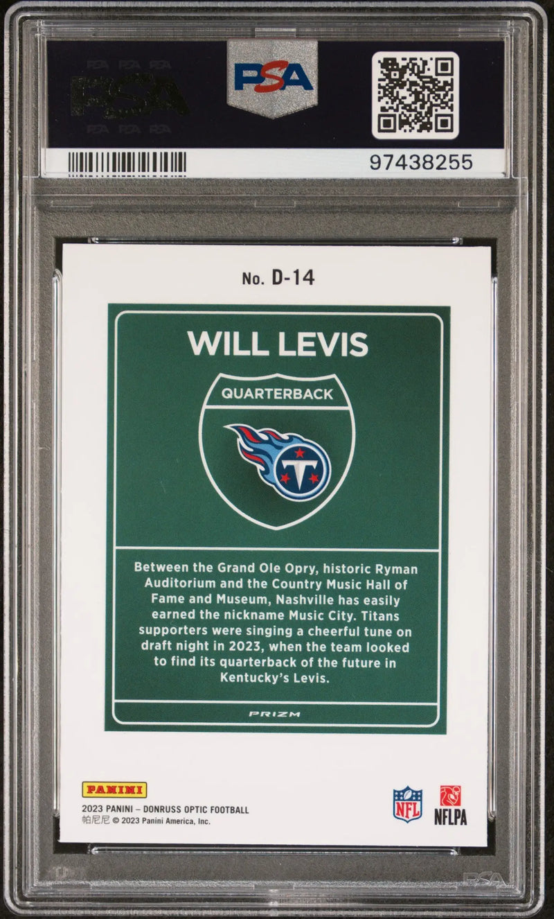 Will Levis 2023 Donruss Optic Downtown PSA 9 Mint - Football Card Single