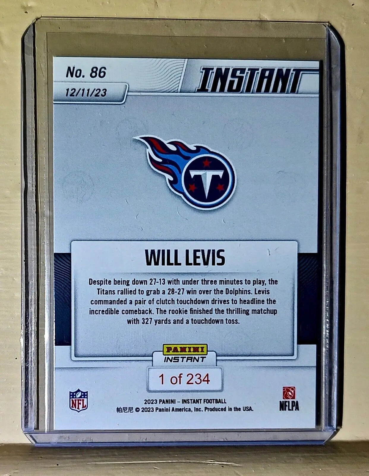 Will Levis 2023 Panini NFL Rookie Football #86 Card 1 of 234 Titans