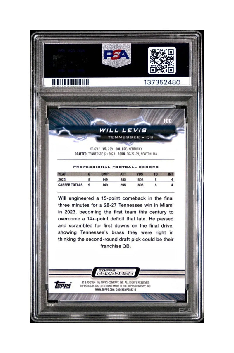 Will Levis 2023 Topps Resurgence Rookie #100 Surge 153/249 PSA 9 Mint