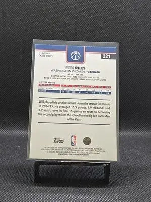 Will Riley 2025/26 Topps Basketball RC #221 Season Tip-off Variation Wizards - Basketball Card Single