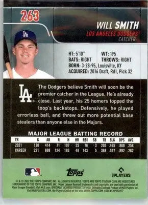 Will Smith - 2022 Stadium Club Chrome - #263 - Baseball - Baseball Card Single