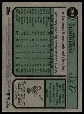 William Contreras 2023 Topps Heritage #289 Milwaukee Brewers - Baseball Card Single
