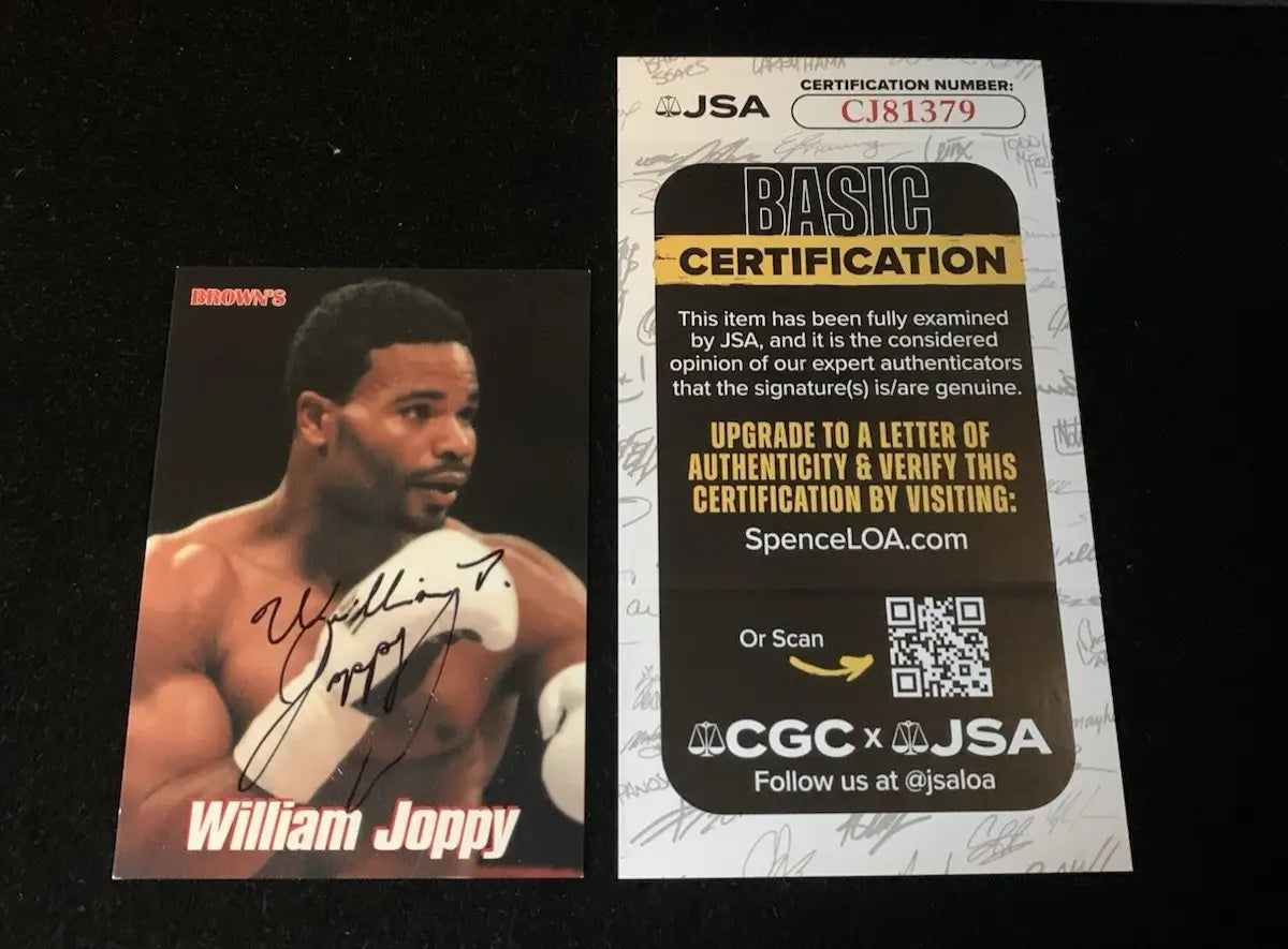 William Joppy 1999 Brown’s Boxing Signed Sealed Insert Bonus Card #37 Auto JSA - Other