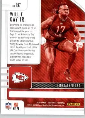 Willie Gay Jr. - 2020 Panini Absolute - #197 - Retail RC Football - Football Card Single