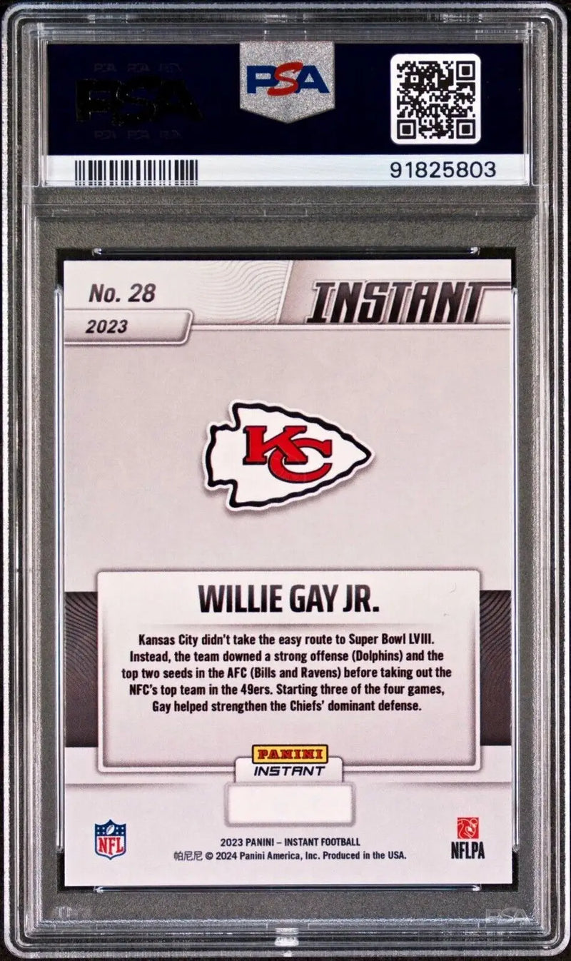 Willie Gay Jr. 2023 Panini NFL Superbowl Champions #28 Card PSA 10 Gem Mint - Football Card Single