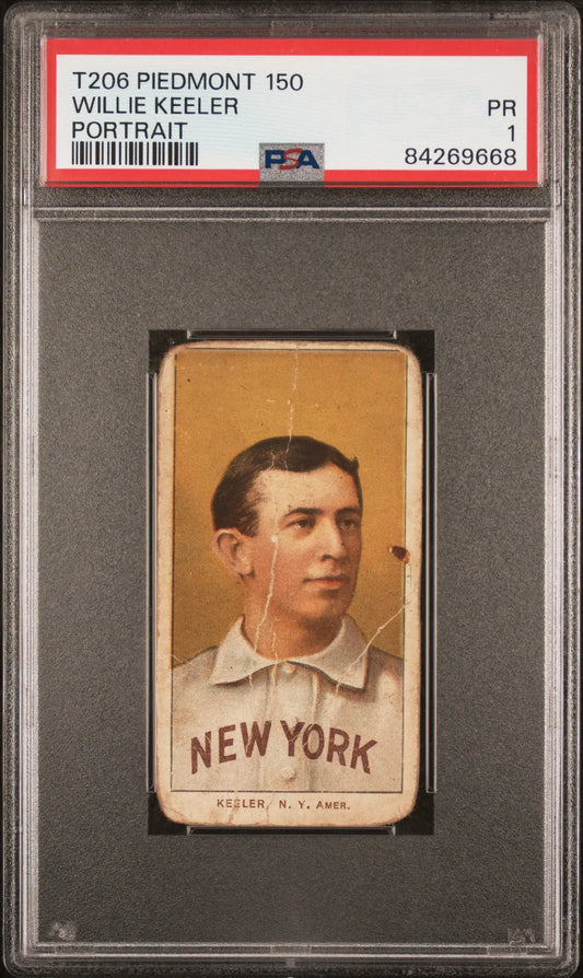 Willie Keeler 1909-11 T206 Piedmont 150 Portrait PSA 1 Poor - Baseball Card Single