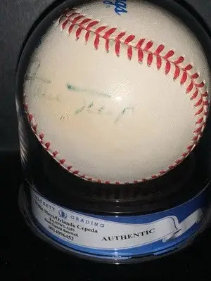 Willie Mays Orlando Cepeda Dual Signed 1999 World Series Baseball Ball Beckett - Sports Memorabilia