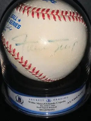 Willie Mays Orlando Cepeda Dual Signed 1999 World Series Baseball Ball Beckett - Sports Memorabilia