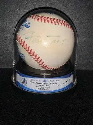 Willie Mays Orlando Cepeda Dual Signed 1999 World Series Baseball Ball Beckett - Sports Memorabilia
