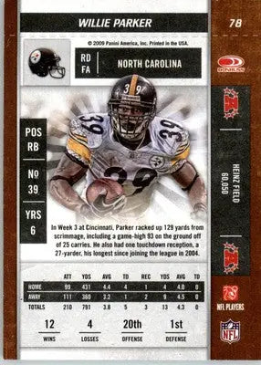 Willie Parker - 2009 Playoff Contenders - #78 - Football - Football Card Single